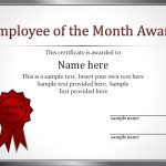 Impressive Employee Of The Month Award And Certificate Template With