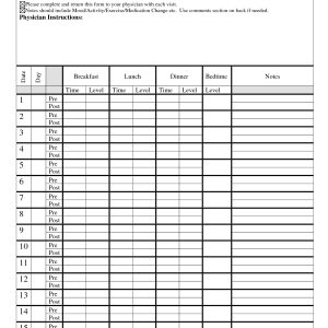 Insulin Log Template Home Diabetic Chart Journaling Insulin