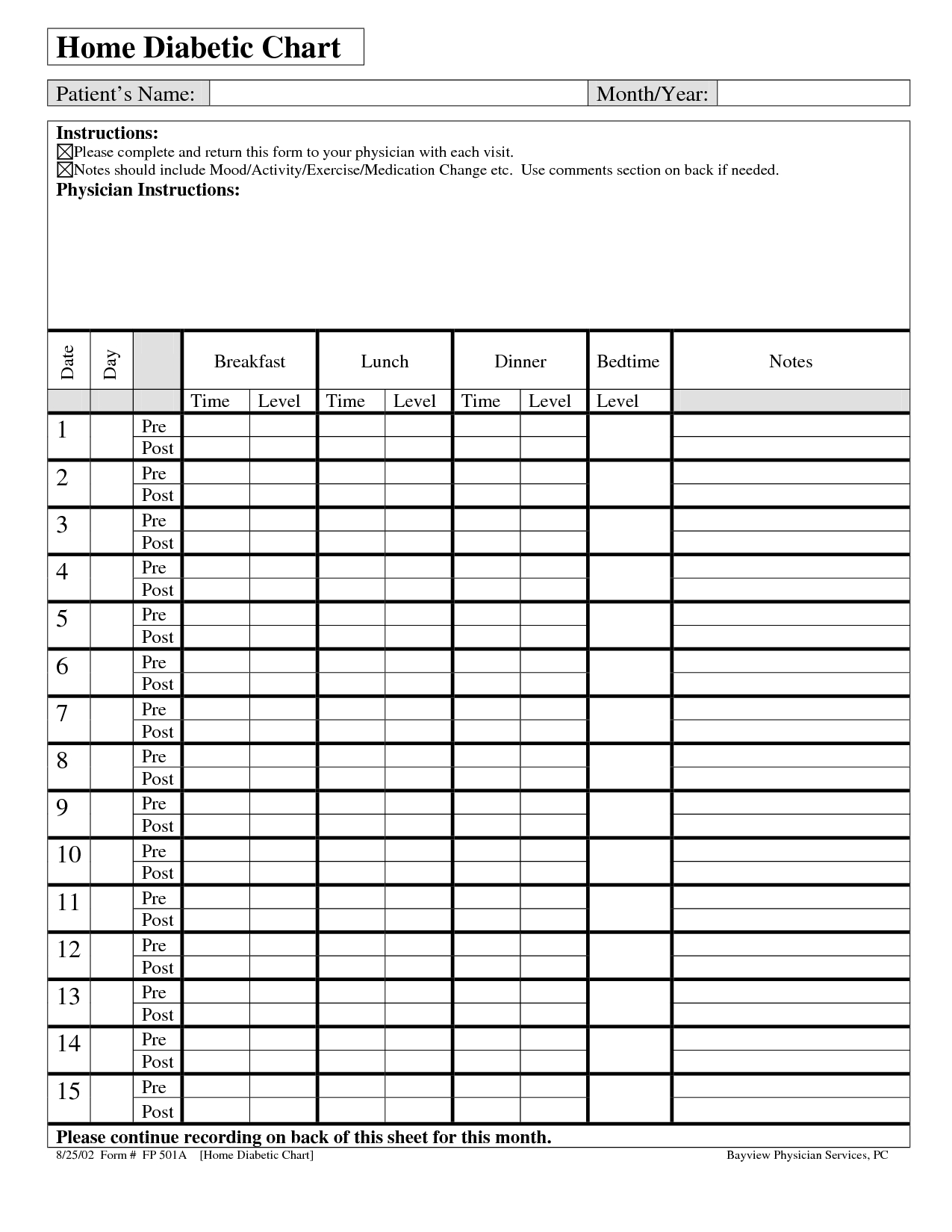 Insulin Log Template Home Diabetic Chart Journaling Insulin