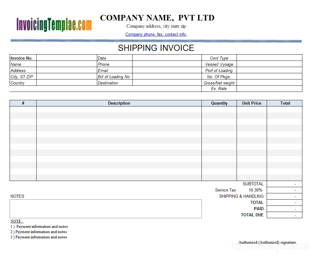 Invoice Template With Credit Card Payment Option