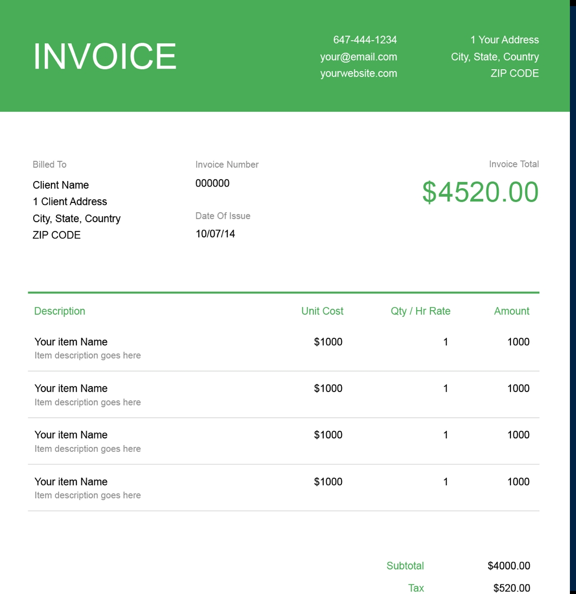 Consultant Invoice Template | Qualads