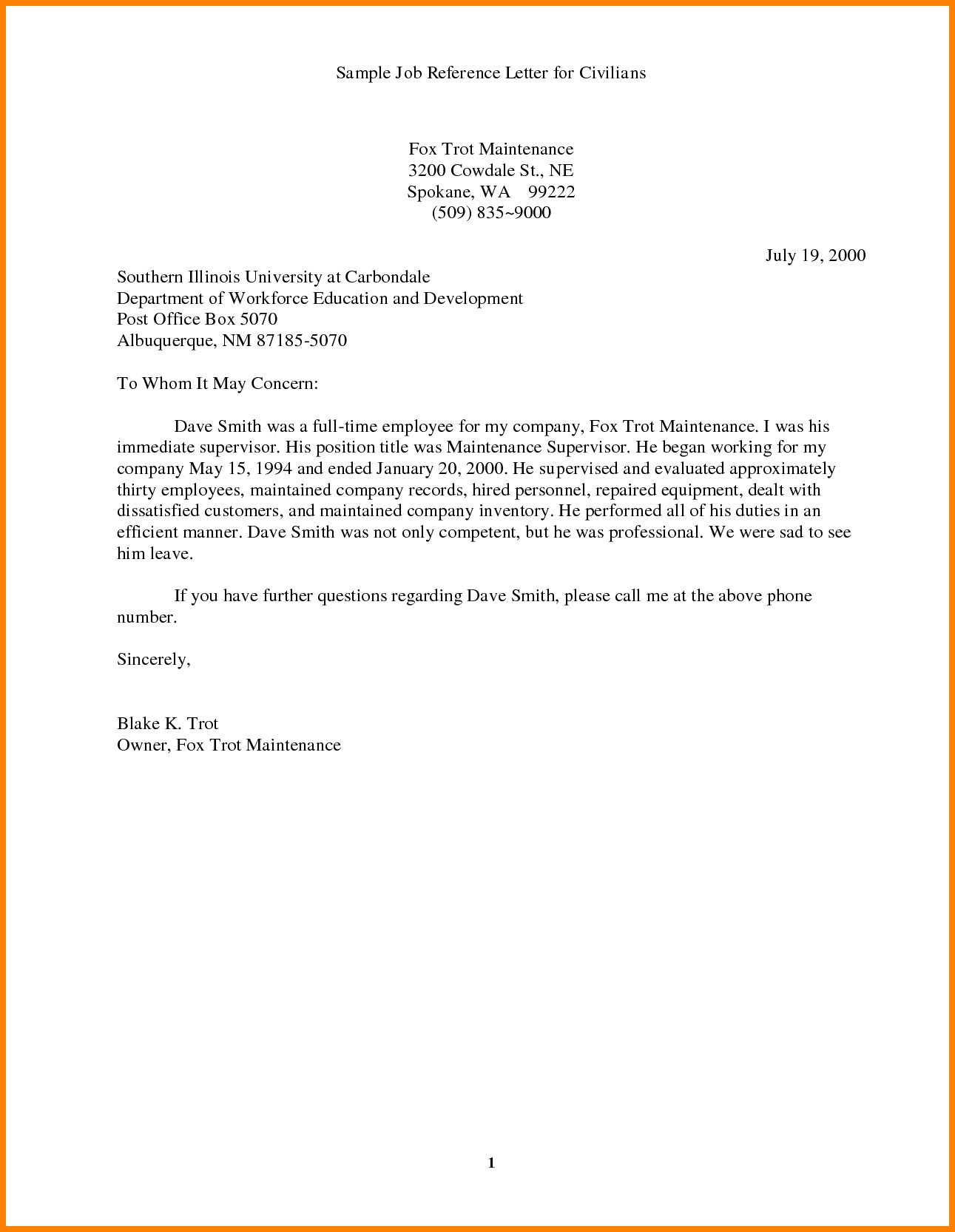 Job Reference Letter Model Character Reference Letter Sample And