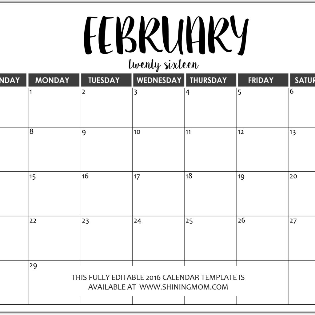 Just In Fully Editable 2016 Calendar Templates In Ms Word Format