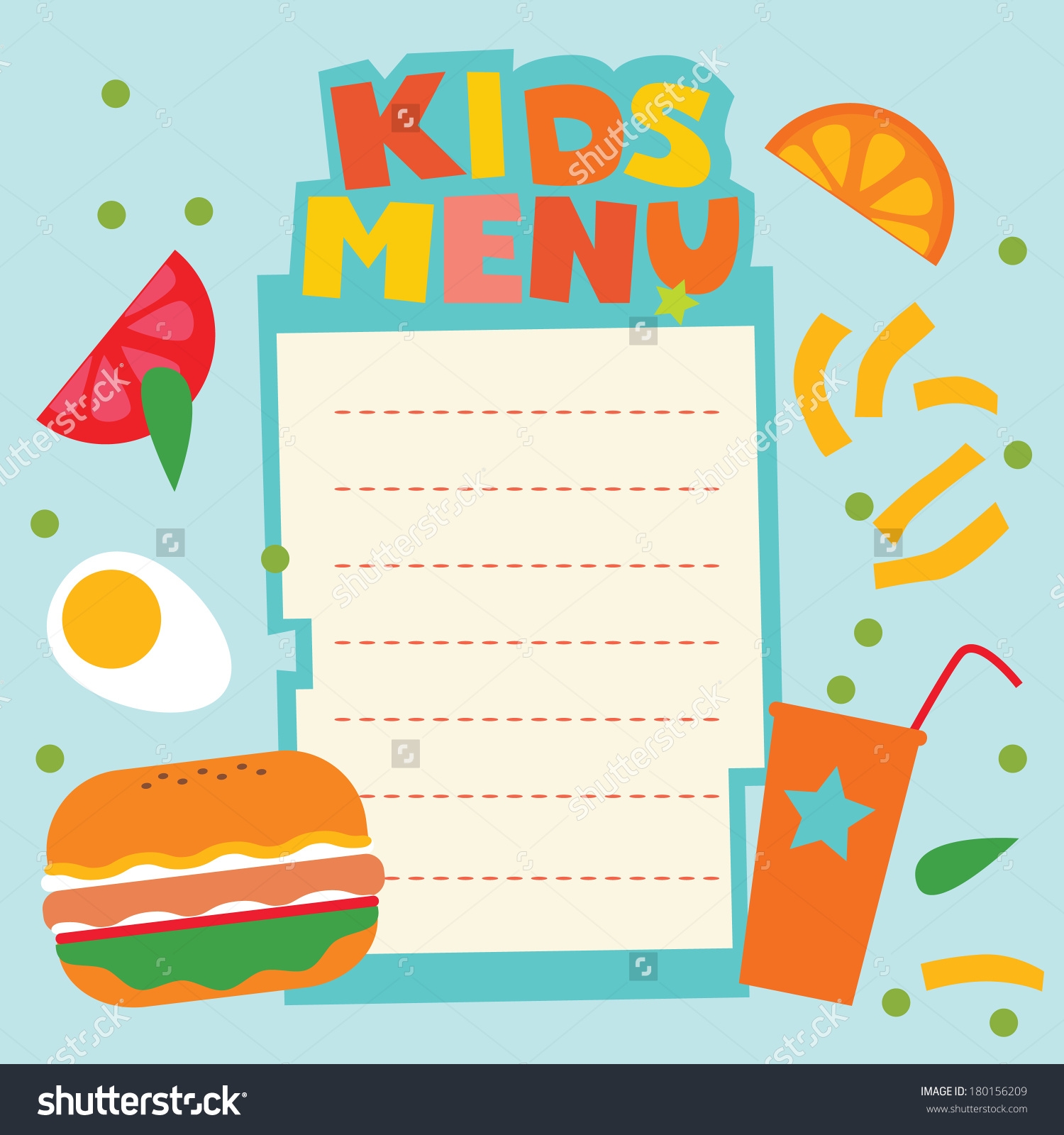 Kids Menu Template Pdf 