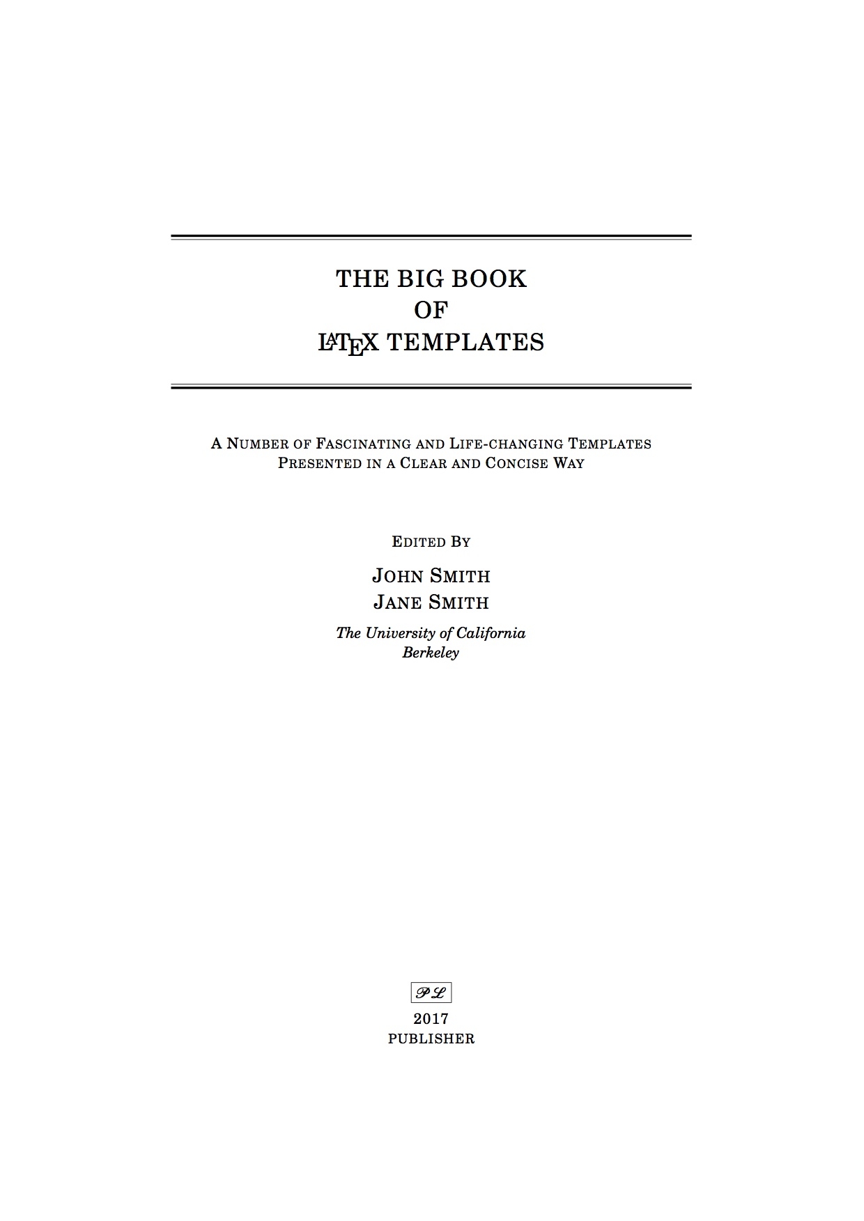 Latex Templates Title Pages