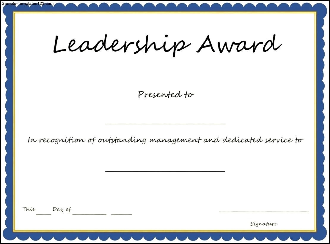 Leadership Certificate Template Printable Birthday Certificates 