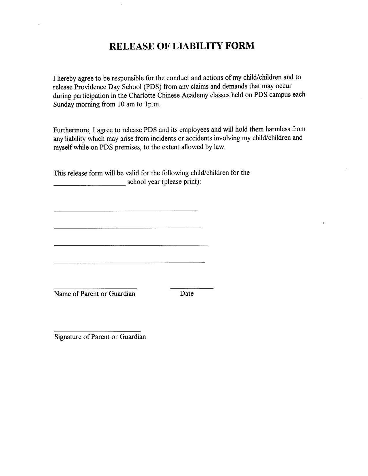 Liability Release Form Template In Images Release Of Liability 