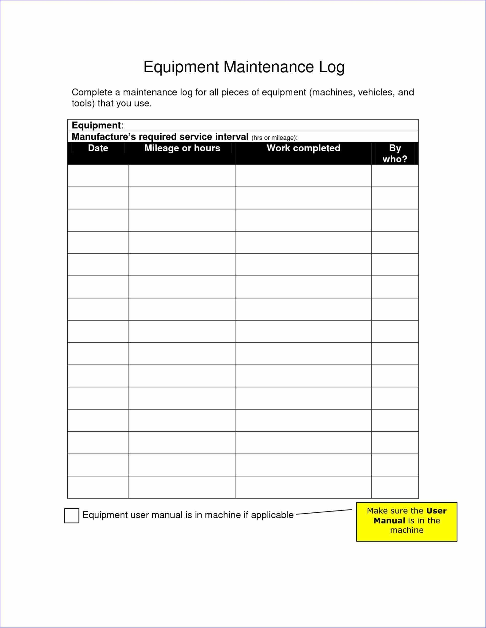 Machine Maintenance Log Kleobergdorfbibco 