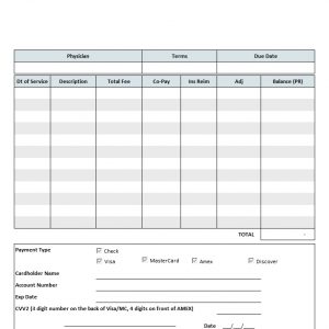 Medical Invoice Template 1