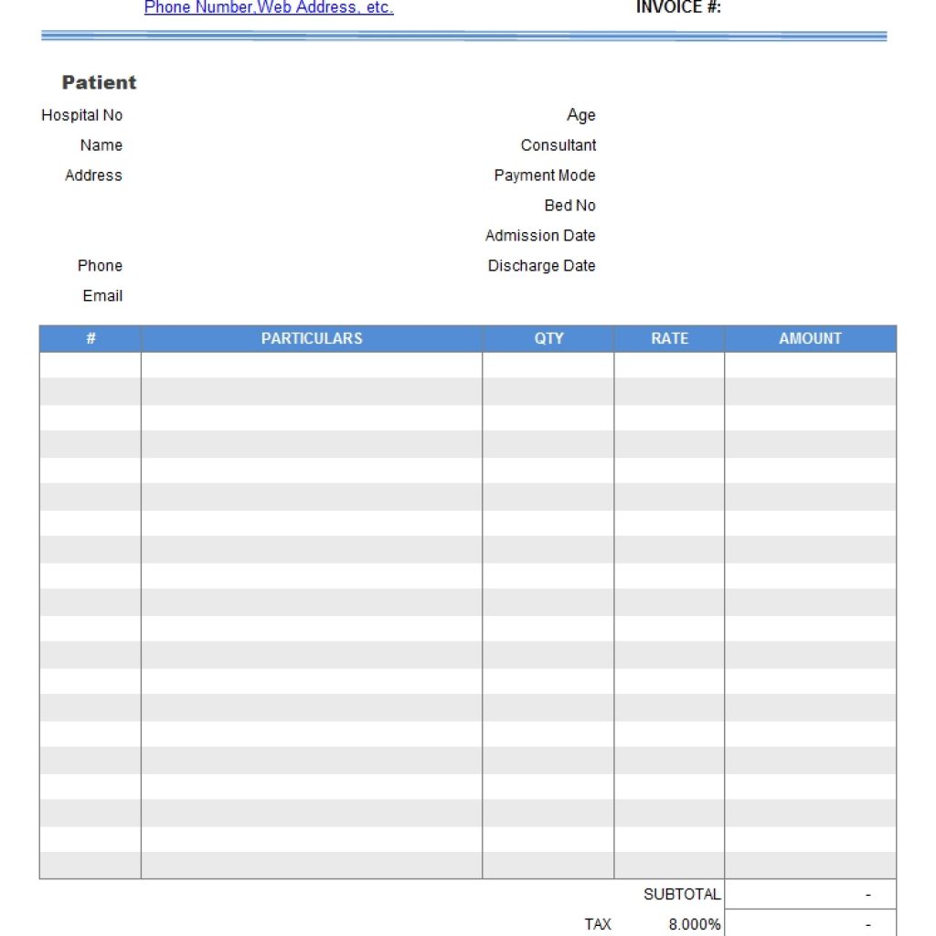 Medical Receipt Sample Healthmedical And Hospitals Invoice