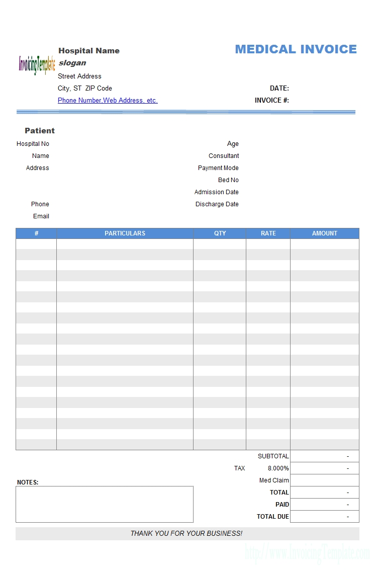 Medical Receipt Sample Healthmedical And Hospitals Invoice 