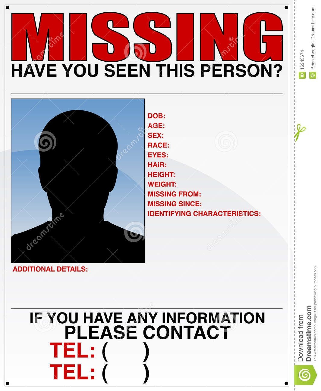 Missing Person Poster Template Howloween 5 Person Template