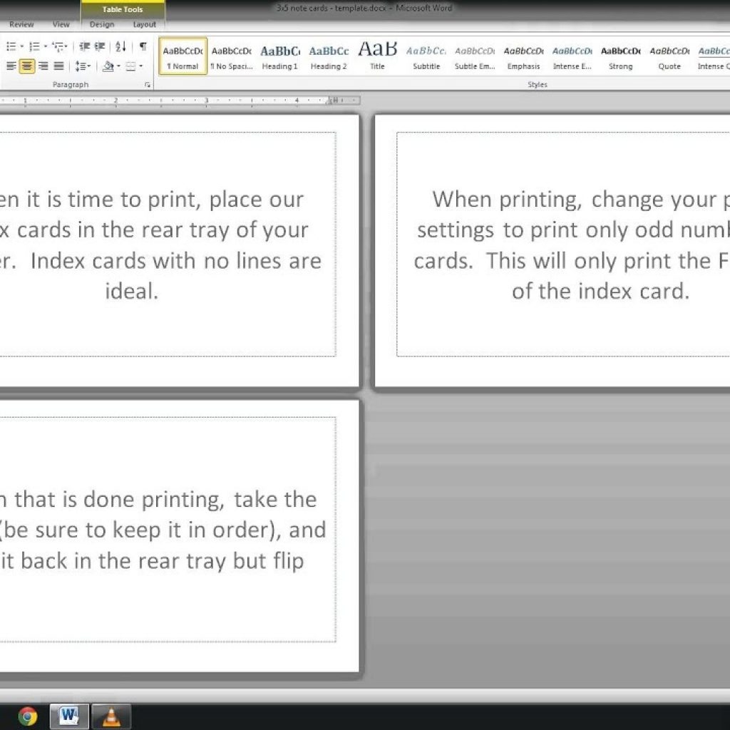 Noteindex Cards Word Template Youtube