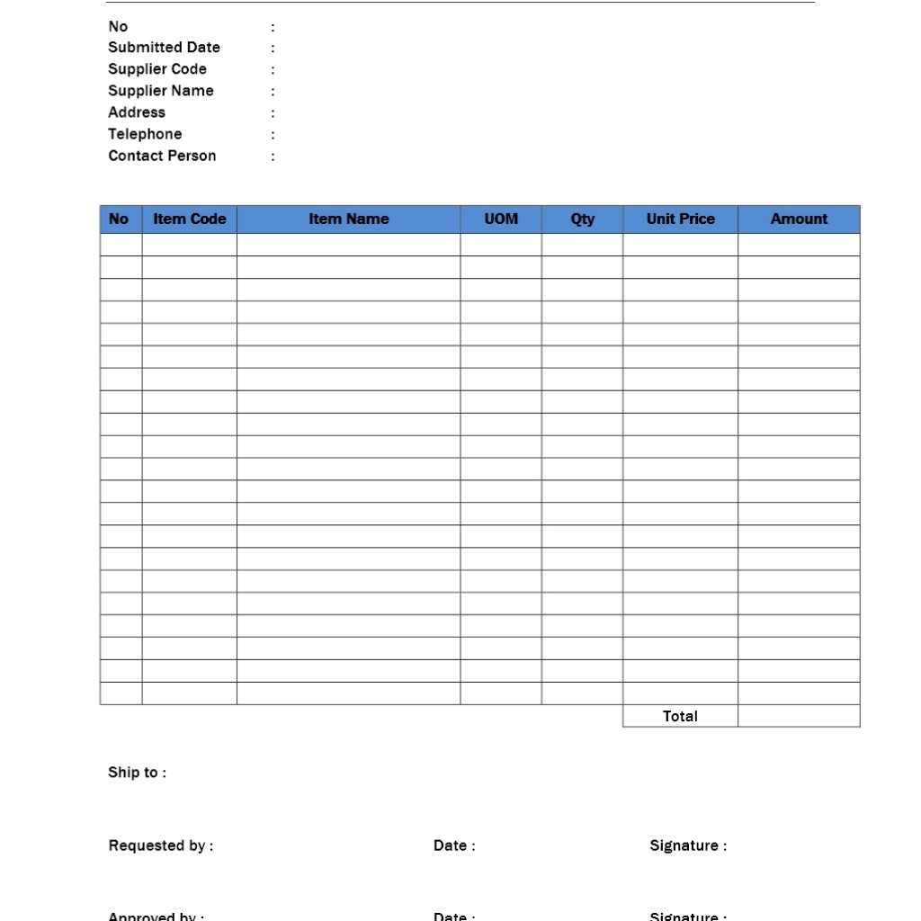 Office Supply Request Form