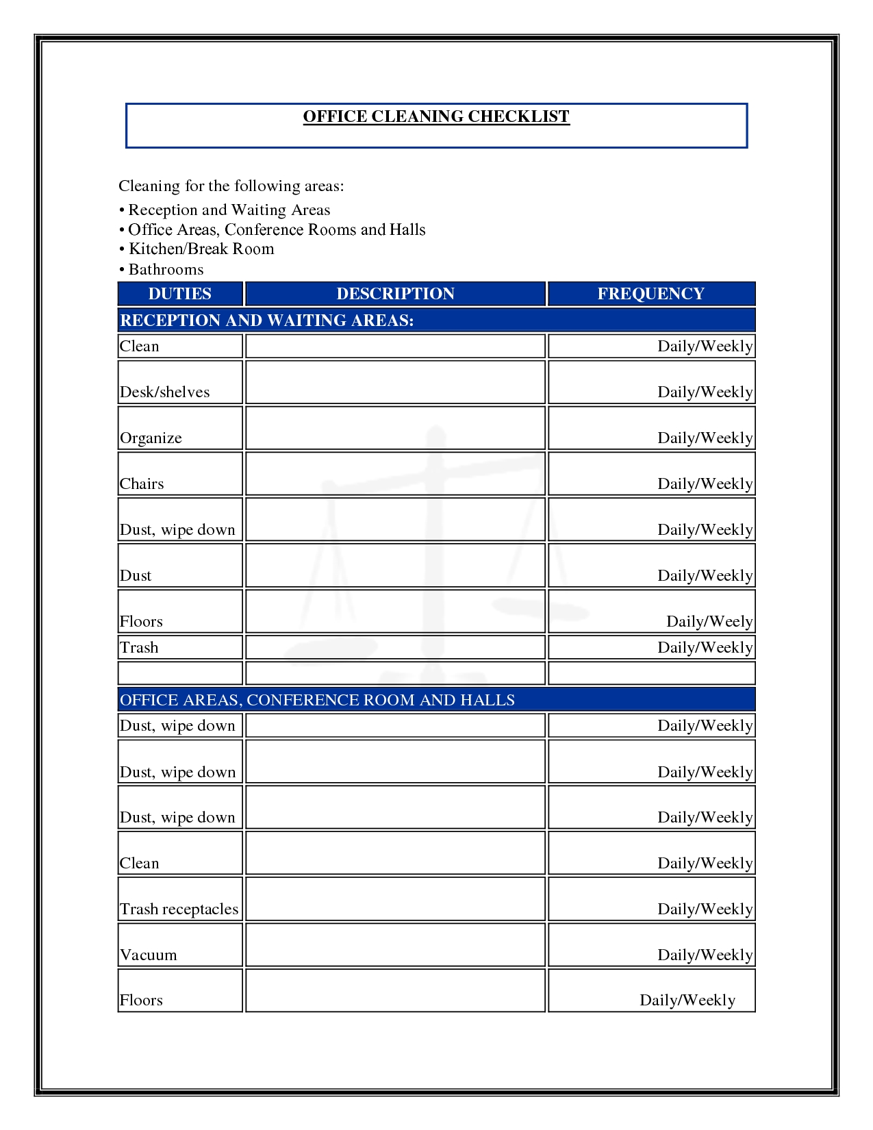 Officecleaningchecklisttemplate Shelley Marshman Bathroom 