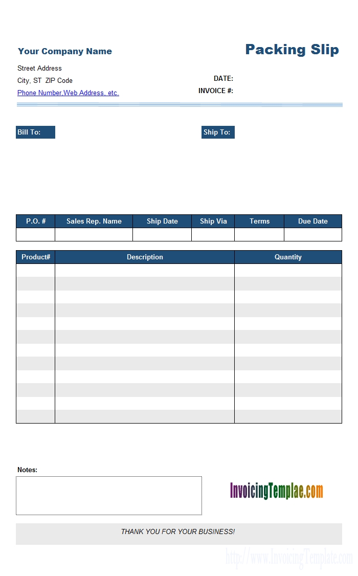 Packing List Template 