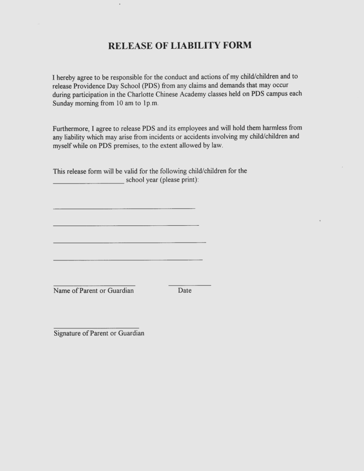 Personal Injury Release Form Template New Simple Release Liability 