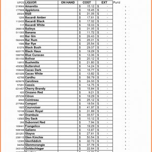 Printable Example Of Free Liquor Inventory Spreadsheet Template New