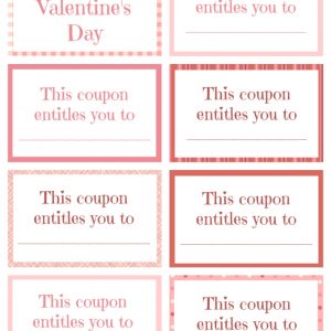 Printable Valentine Coupon Book Blank Printables Gift Coupons