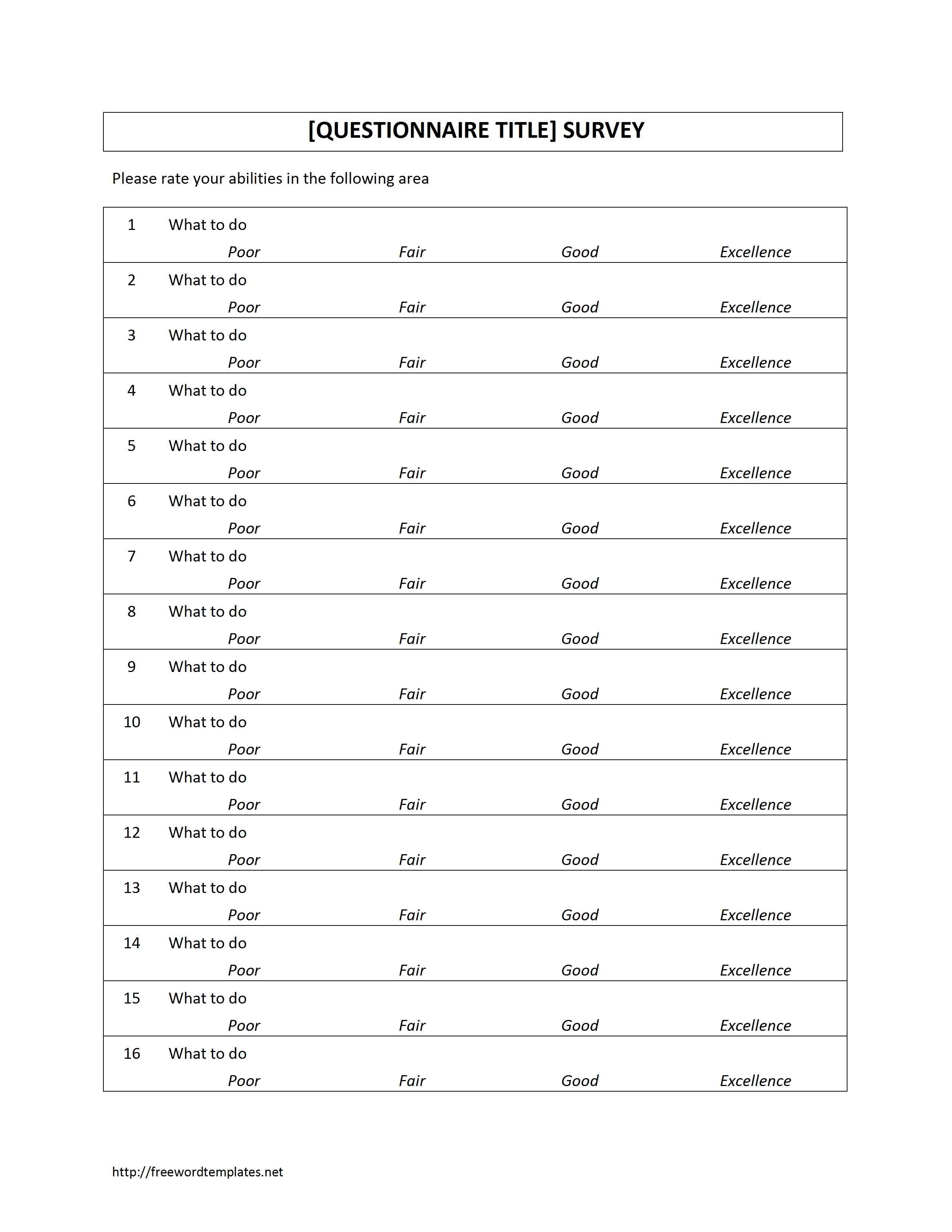 Questionnaire Template 