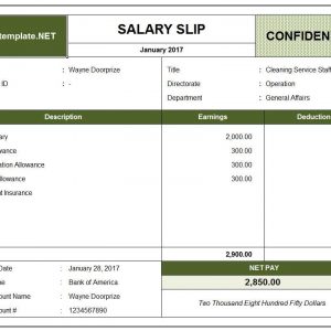 Salary Slip Excel Templates