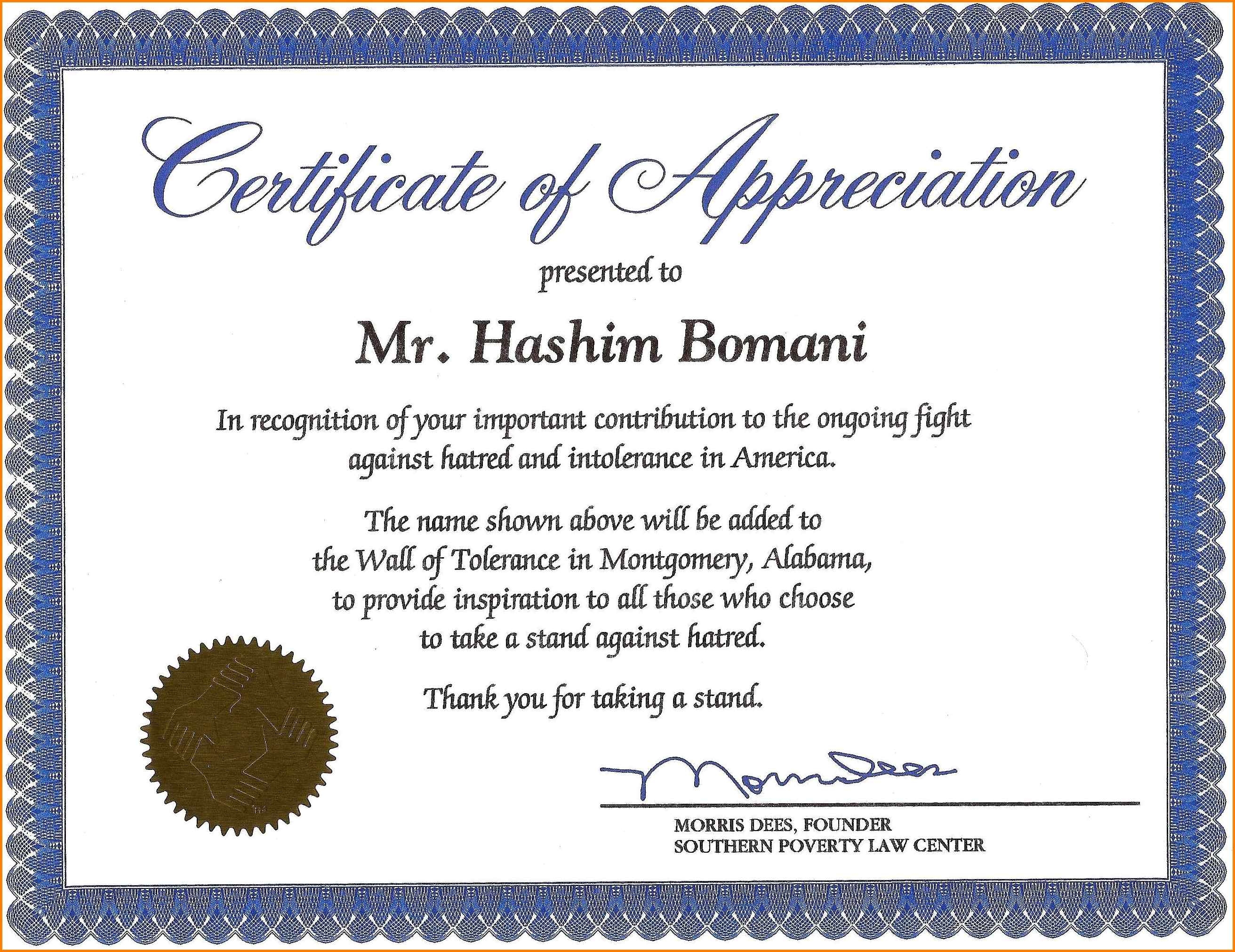 Sample Certificate Of Recognition Wording Underbergdorfbibco 