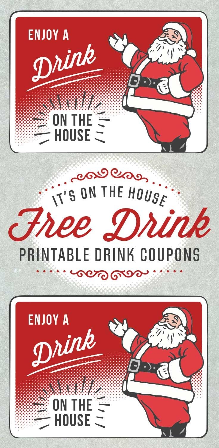 Santa Holiday Drink Ticket Template Christmas Party Holiday 