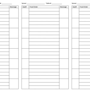 Server Order Pad Templates