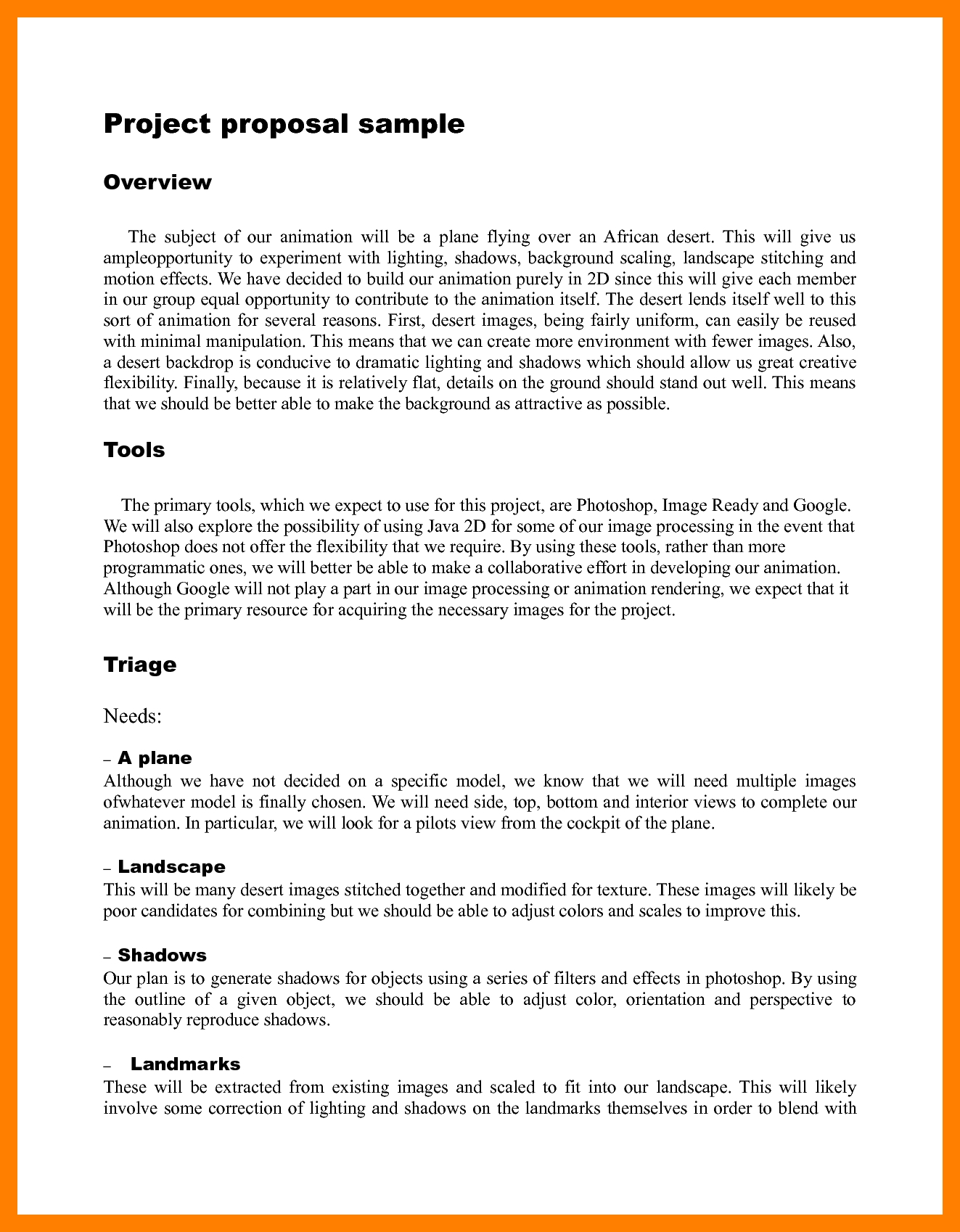 Simple Project Proposal Example Template Project Proposal 