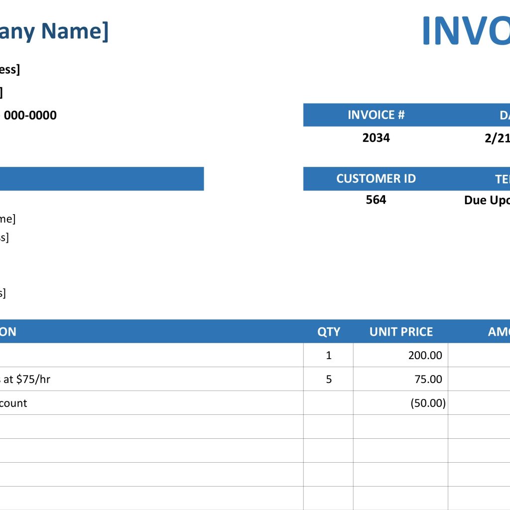 Simple Service Invoice