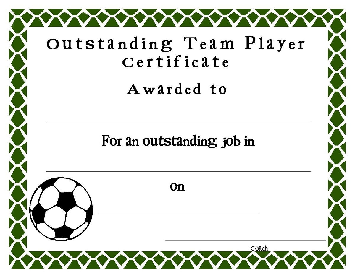 Soccer Award Certificate Templates Canasbergdorfbibco 