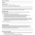 Spill Prevention Response Plan Template