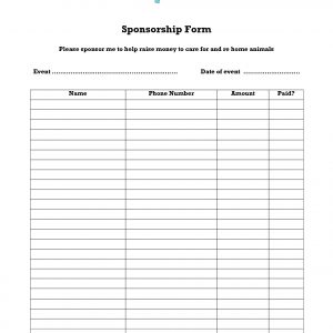 Sponsor Template Free Sponsorship Form Template Adding A Bid Sheet