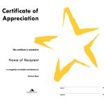 Star Award Certificate Templates Free Image