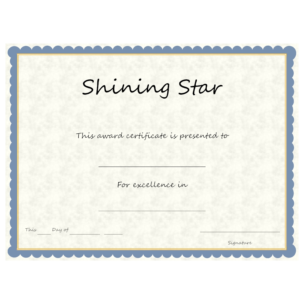 Star Certificates Templates Underbergdorfbibco