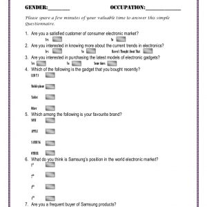 Survey Questionnaire Templates Funf Pandroid Co Marketesearch Sample