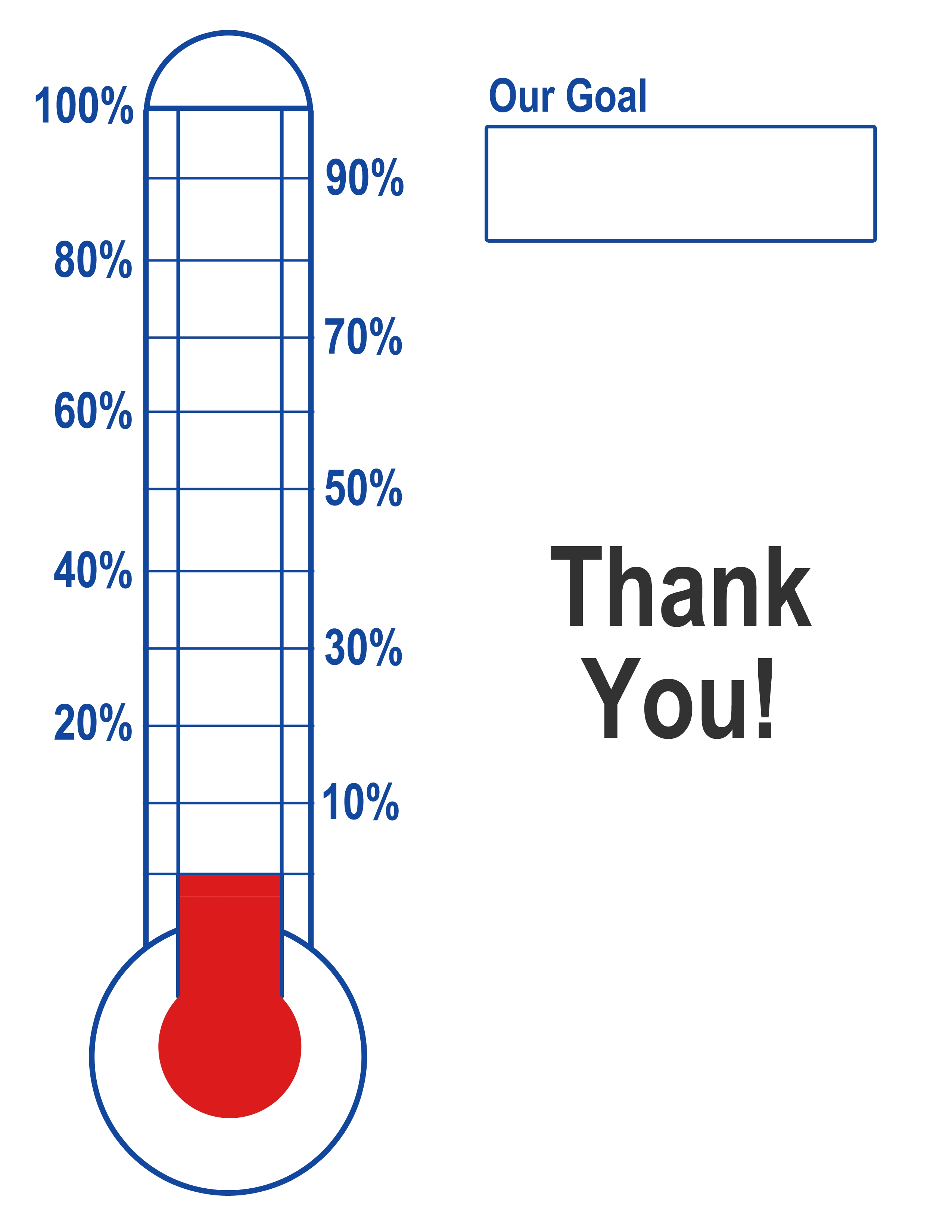 Thermometer Template Fundraising Goal Blank Printable