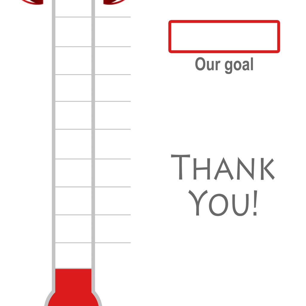 Thermometer Template Fundraising Goal Blank Printable