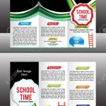 Tri Fold School Brochure Template Vector Illustration Royalty Free