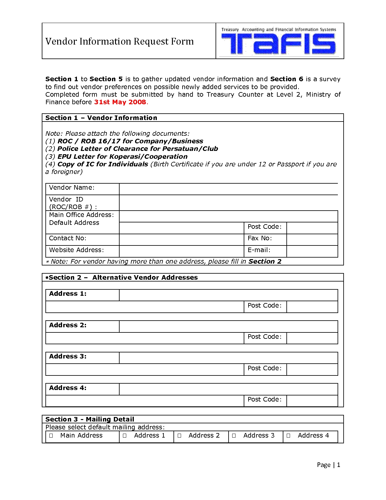 Vendor Request Form Template Canasbergdorfbibco 