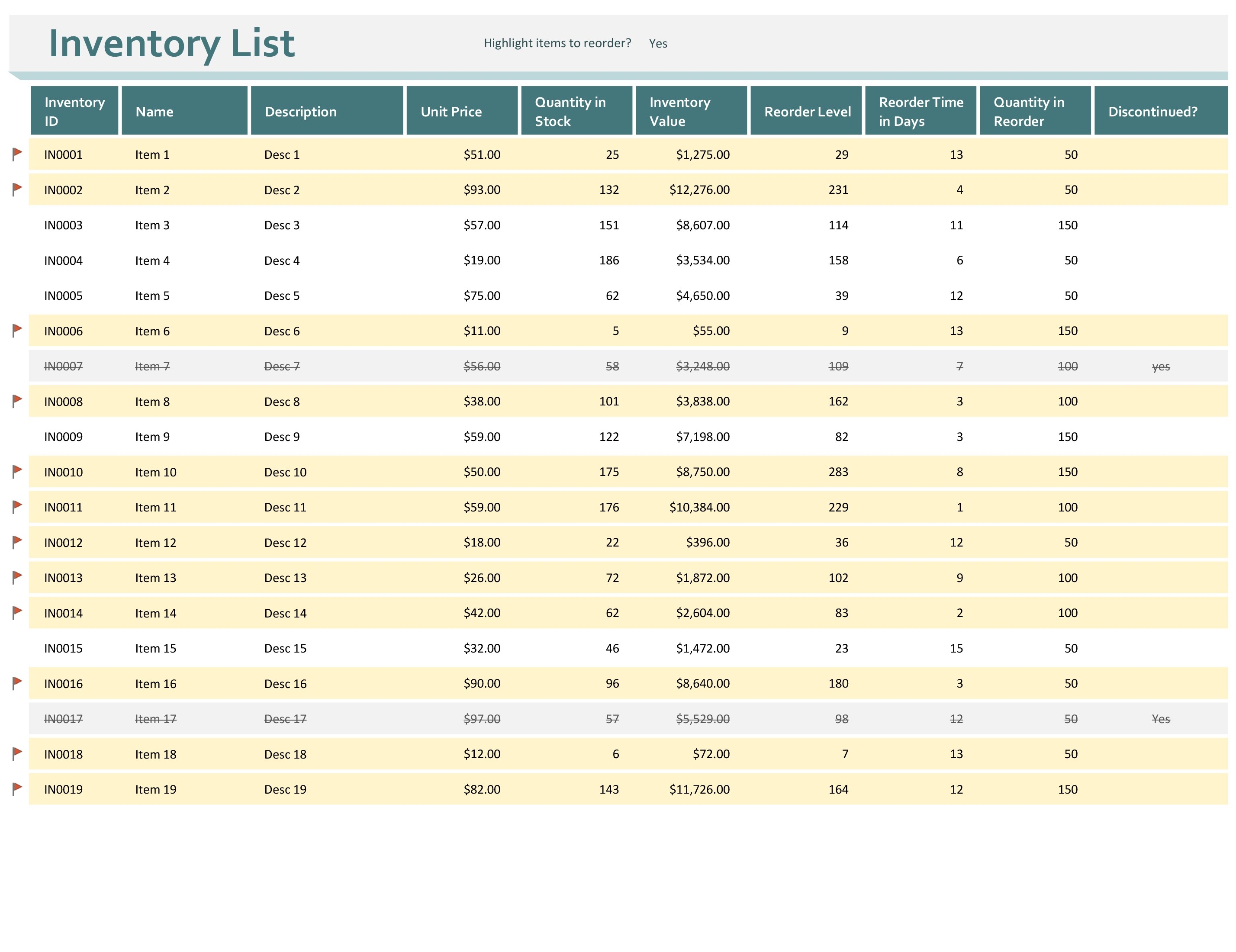 Warehouse Inventory 