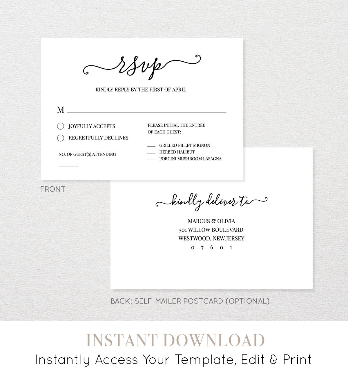 Wedding Rsvp Card Template We Do Heart Wedding Printable 