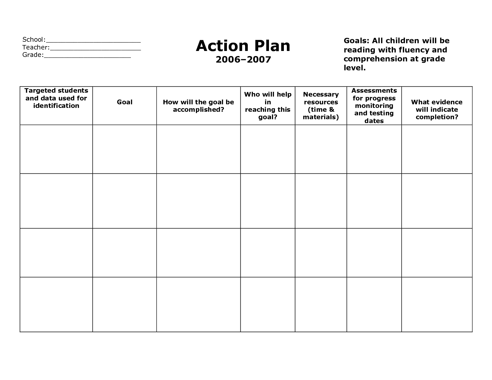 Weekly Plan Book Templates For Teachers School Action Plan 