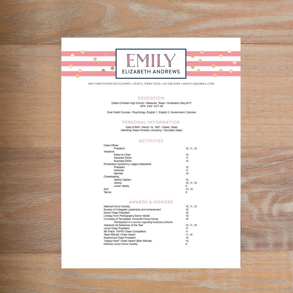 Sorority Rush Resume Template Qualads