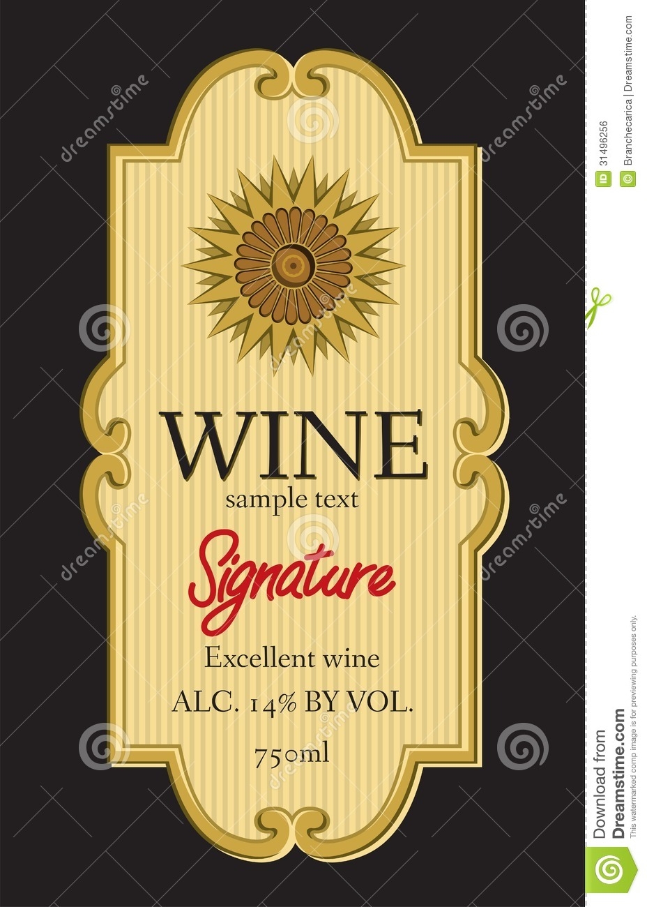 Wine Label Design Stock Vector Illustration Of Alcohol 31496256 