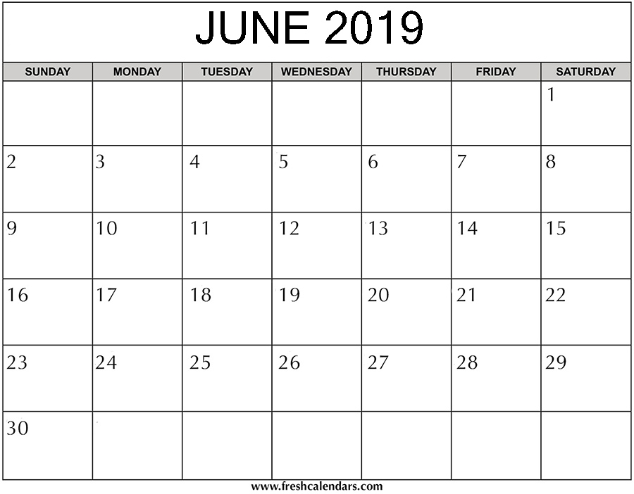 June 2019 Calendar Printable Fresh Calendars