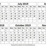 June November 2019 Half Year Calendar Template Word Pdf Excel