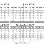 May To October 2019 Printable Calendar Free Six Month Calendar 2019