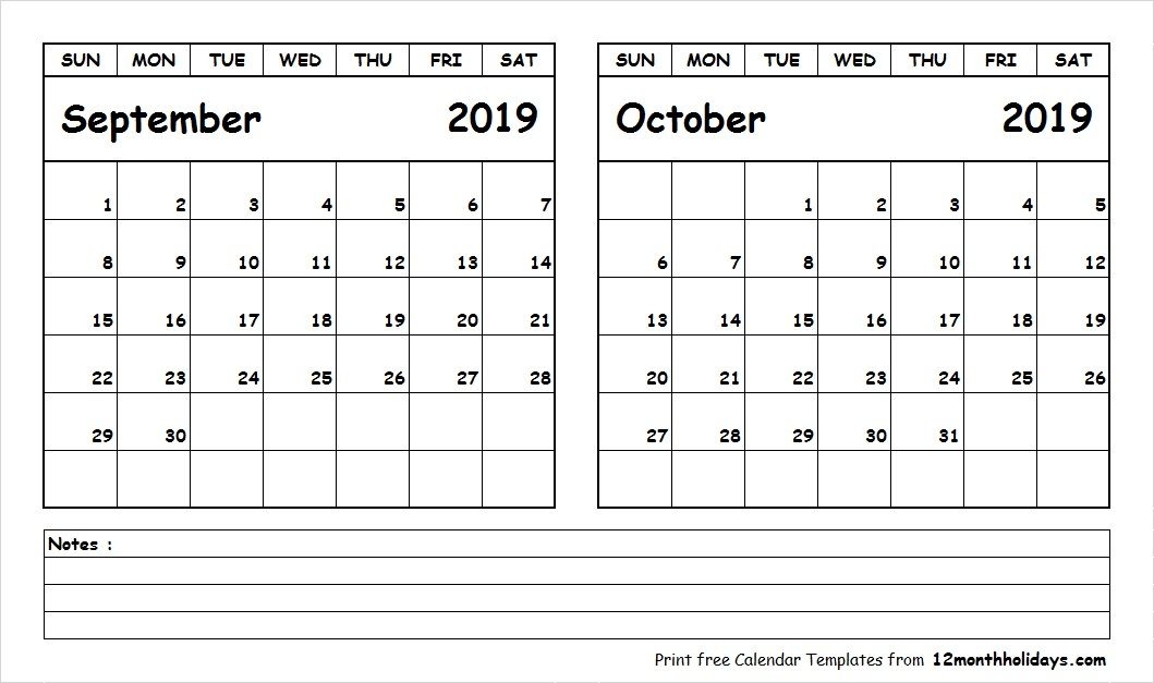 September October 2019 Calendar Printable 2018 Calendar Calendar