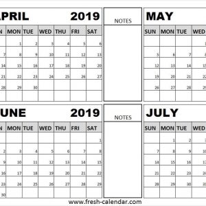 April To July 2019 Calendar Printable Free Fresh Calendar